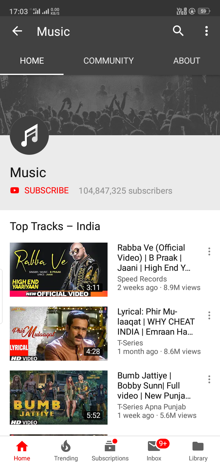 Youtube's Music destination channel has 104 million subscribers: Is Pewdiepie Vs T-Series worthless!
