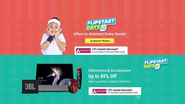 इलेक्ट्रॉनिक्स एप्लियंसेस पर 80 प्रतिशत तक की छूट: Flipkart पर Flipstart सेल-Youth Express