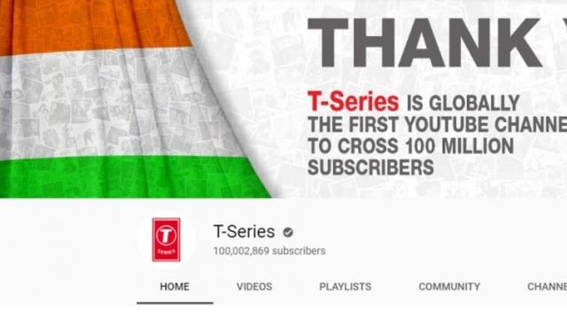 T-Series becomes the first youtube channel to cross Hundred million subscribers