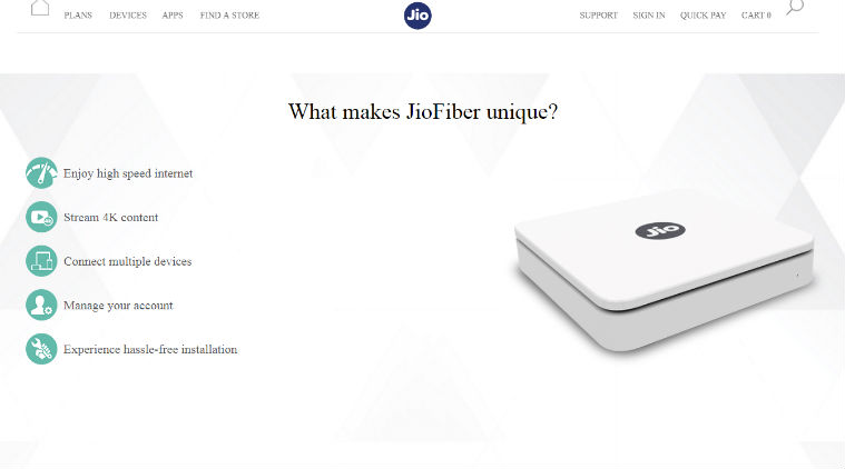 Reliance Jio Giga Fiber Box