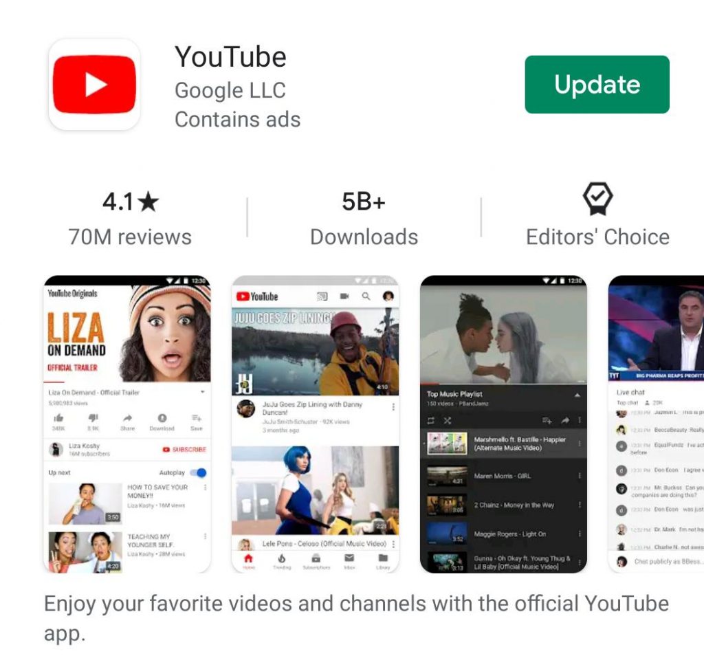 TikTok और YouTube
